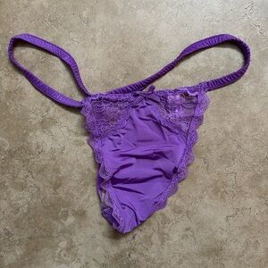 Satin Victoria’s Secret g string with lace detail
